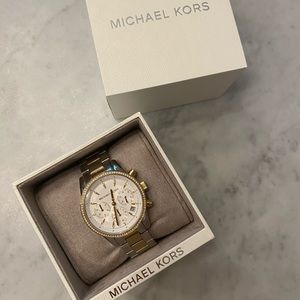 Michael Kors Two Tone Watch - White Face
